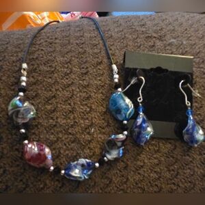 Murano Glass Necklace & Earring Set